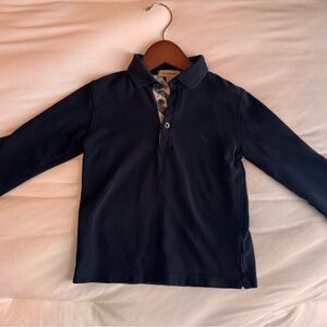 Children’s  4yBurberry Dark Blue Polo with Check Detail